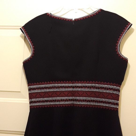 Gorgeous Black Dress trimmed in red and Cream - Picture 5 of 5
